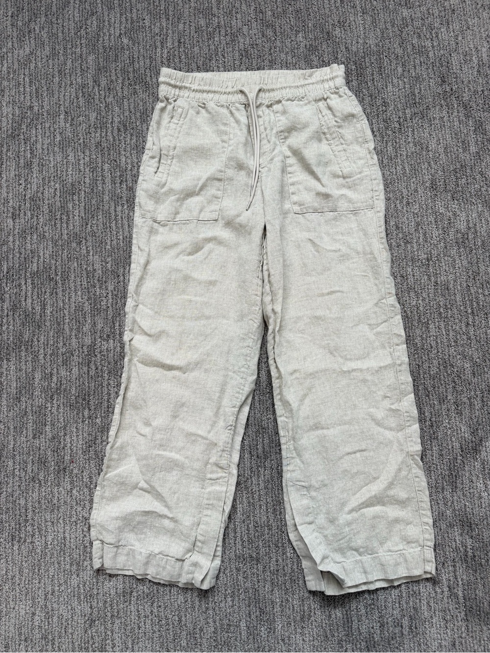 Undyed Athleta Drawstring Linen-Blend Pants